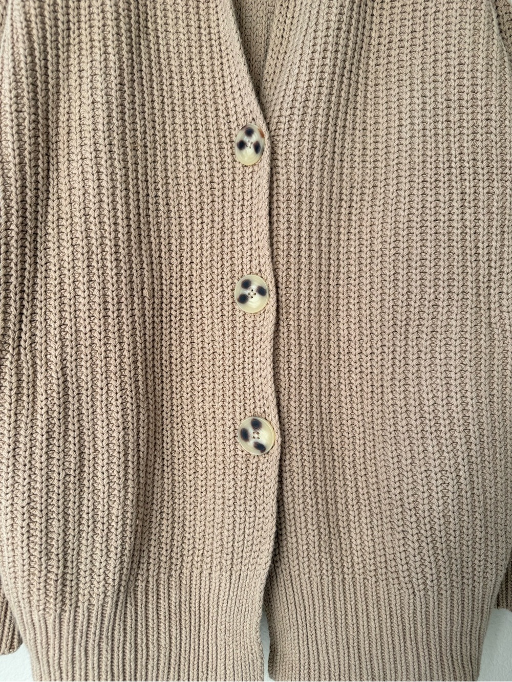 Free People Taupe Chunky Collared Button Cardigan - Picture 4 of 11